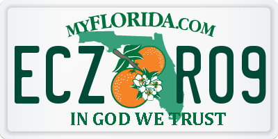 FL license plate ECZR09