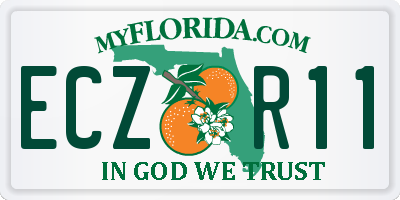 FL license plate ECZR11
