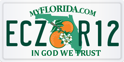 FL license plate ECZR12