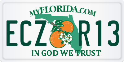 FL license plate ECZR13