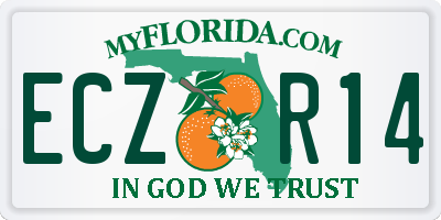 FL license plate ECZR14