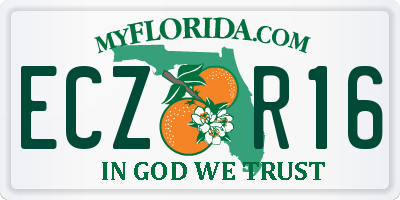 FL license plate ECZR16