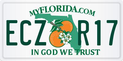 FL license plate ECZR17