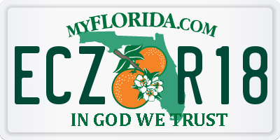 FL license plate ECZR18