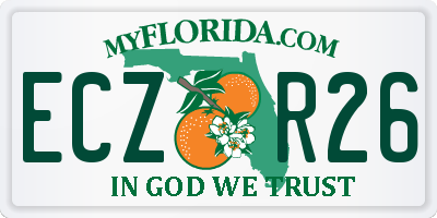 FL license plate ECZR26