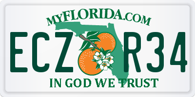 FL license plate ECZR34