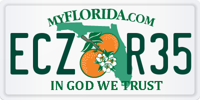 FL license plate ECZR35