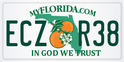 FL license plate ECZR38