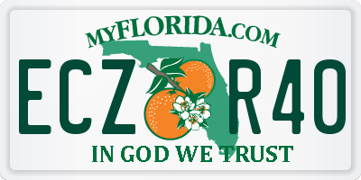 FL license plate ECZR40