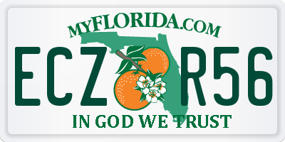 FL license plate ECZR56