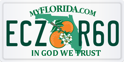 FL license plate ECZR60