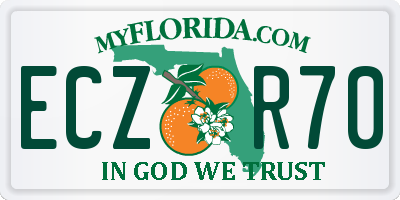 FL license plate ECZR70