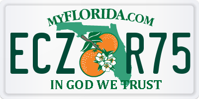 FL license plate ECZR75