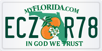 FL license plate ECZR78