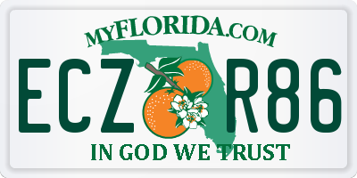 FL license plate ECZR86