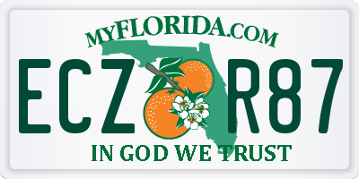 FL license plate ECZR87