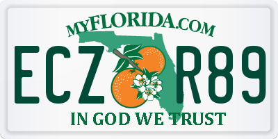 FL license plate ECZR89