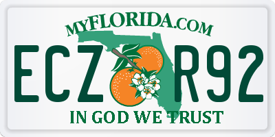 FL license plate ECZR92