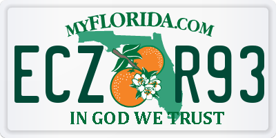 FL license plate ECZR93