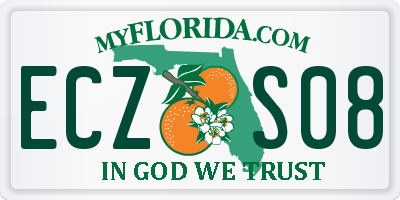 FL license plate ECZS08