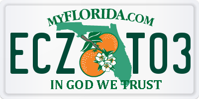 FL license plate ECZT03