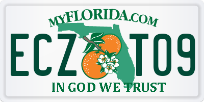 FL license plate ECZT09