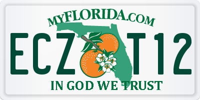 FL license plate ECZT12