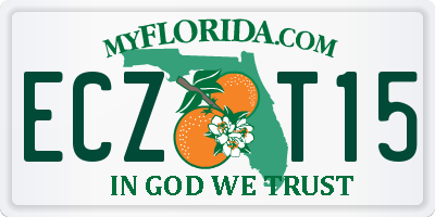 FL license plate ECZT15