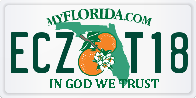 FL license plate ECZT18