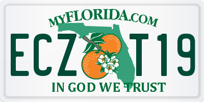 FL license plate ECZT19