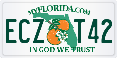FL license plate ECZT42