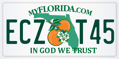 FL license plate ECZT45