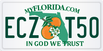 FL license plate ECZT50