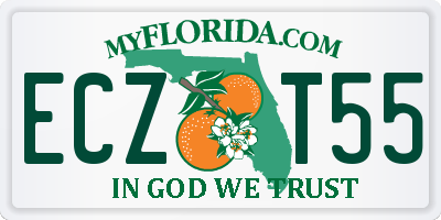 FL license plate ECZT55