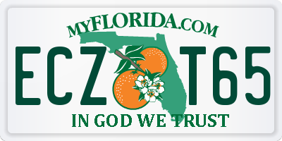 FL license plate ECZT65