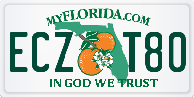 FL license plate ECZT80