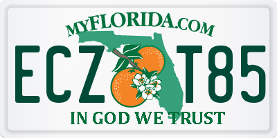 FL license plate ECZT85