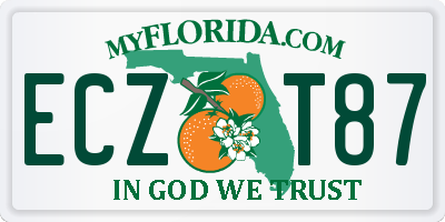 FL license plate ECZT87