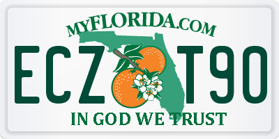 FL license plate ECZT90