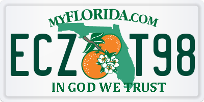 FL license plate ECZT98