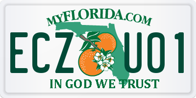 FL license plate ECZU01