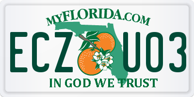 FL license plate ECZU03