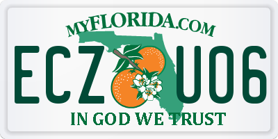 FL license plate ECZU06