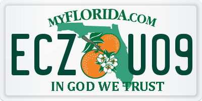 FL license plate ECZU09