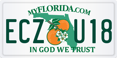 FL license plate ECZU18