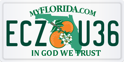 FL license plate ECZU36