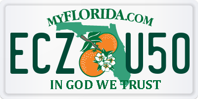 FL license plate ECZU50
