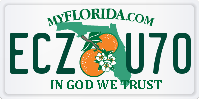 FL license plate ECZU70