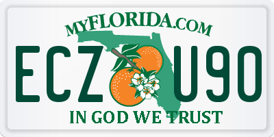 FL license plate ECZU90