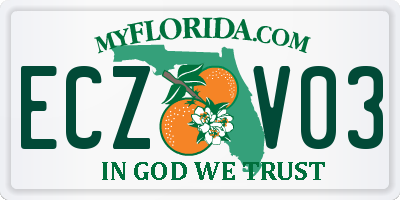 FL license plate ECZV03